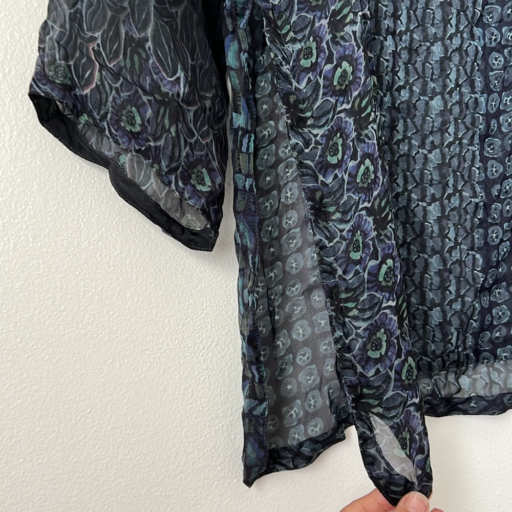 Johnny Was Floral Silk Tunic Sz XS - Picture 5 of 6